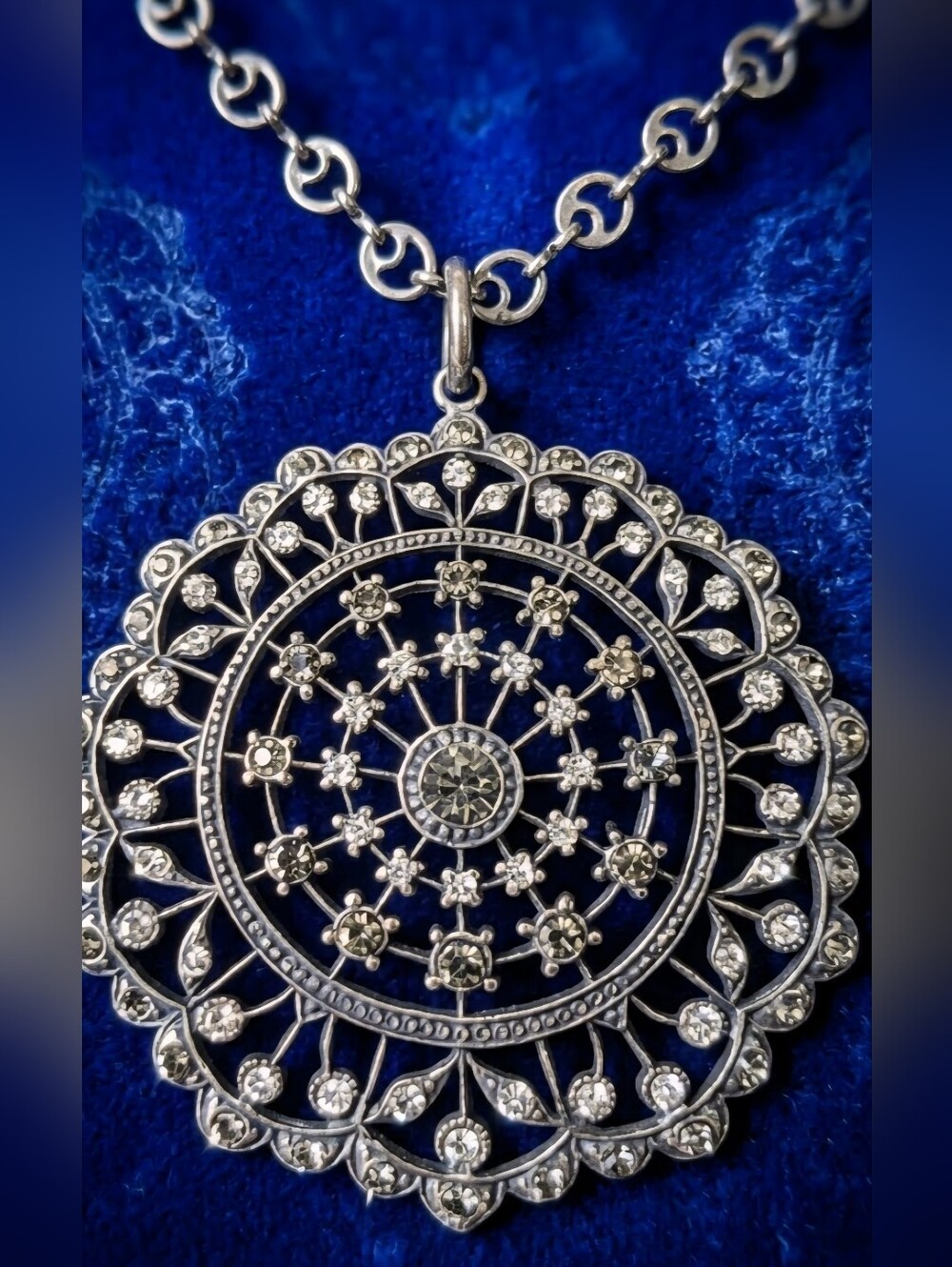 Catherine Popesco La Vie Parisienne Old Silver Filigree Medallion Necklace